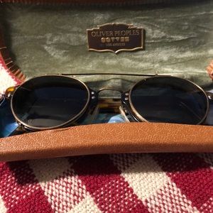 Vintage Oliver Peoples Frames W/case&clipon shades